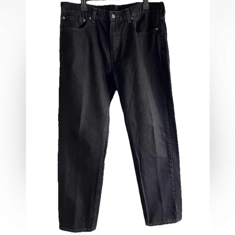 Levi's 505 Mens Jeans Fit 38x31 Straight Leg Fit Cotton Black Denim Grunge Retro